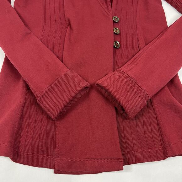 Lucky Brand Softest Knitwear Maroon Wrap Cardigan Jacket Lucky Lotus Line Medium - Picture 5 of 10